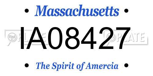 IA08427 Massachusetts License Plate