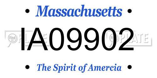 IA09902 Massachusetts License Plate