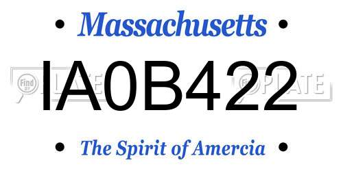 IA0B422 Massachusetts License Plate