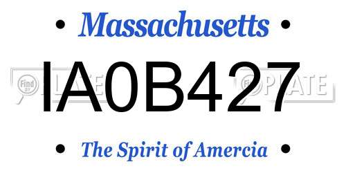 IA0B427 Massachusetts License Plate