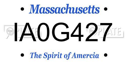 IA0G427 Massachusetts License Plate