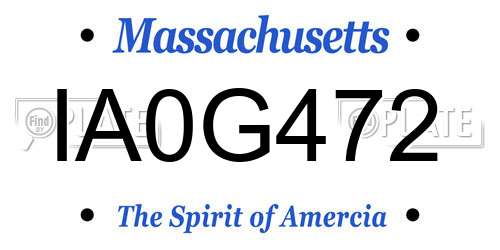 IA0G472 Massachusetts License Plate