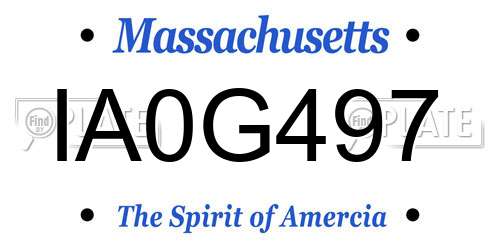 IA0G497 Massachusetts License Plate
