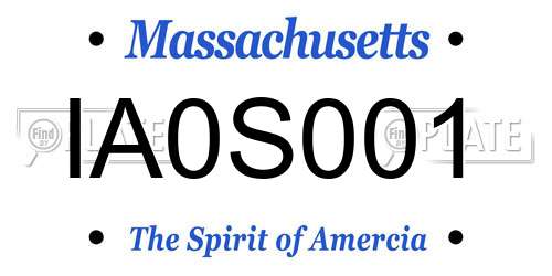 IA0S001 Massachusetts License Plate
