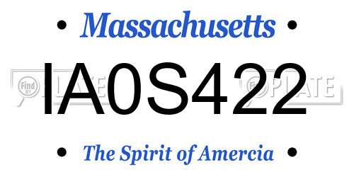 IA0S422 Massachusetts License Plate