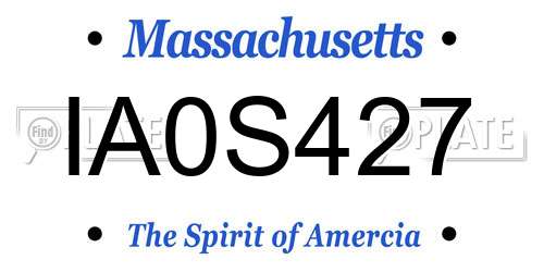 IA0S427 Massachusetts License Plate