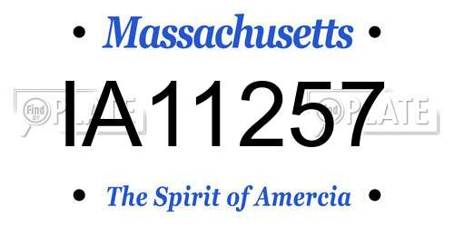 IA11257 Massachusetts License Plate