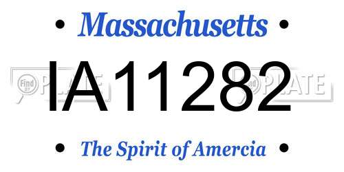 IA11282 Massachusetts License Plate