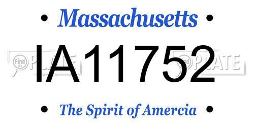 IA11752 Massachusetts License Plate