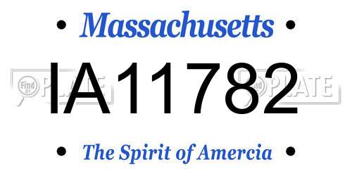 IA11782 Massachusetts License Plate