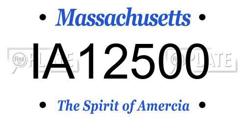 IA12500 Massachusetts License Plate