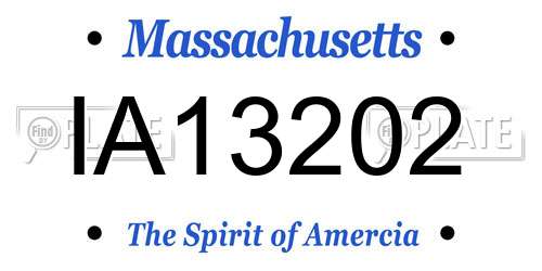 IA13202 Massachusetts License Plate