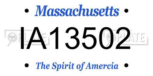 IA13502 Massachusetts License Plate