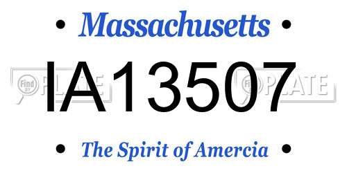 IA13507 Massachusetts License Plate