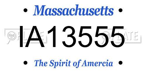 IA13555 Massachusetts License Plate