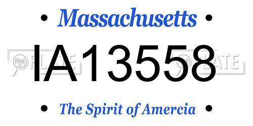 IA13558 Massachusetts License Plate