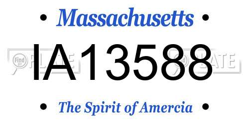IA13588 Massachusetts License Plate