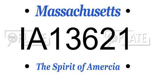 IA13621 Massachusetts License Plate
