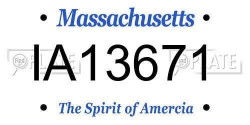IA13671 Massachusetts License Plate