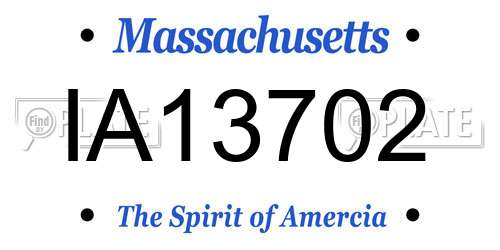 IA13702 Massachusetts License Plate