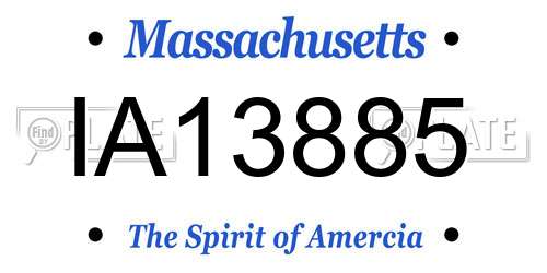 IA13885 Massachusetts License Plate