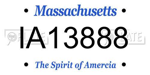 IA13888 Massachusetts License Plate
