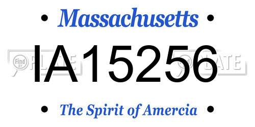 IA15256 Massachusetts License Plate