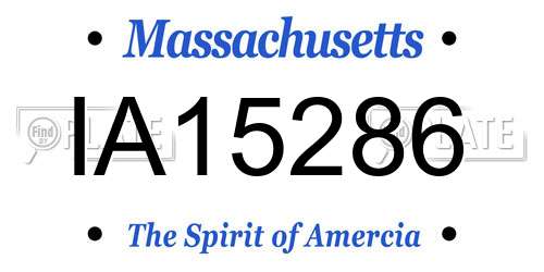 IA15286 Massachusetts License Plate