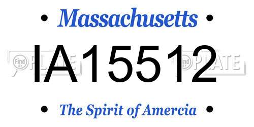 IA15512 Massachusetts License Plate