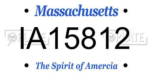 IA15812 Massachusetts License Plate