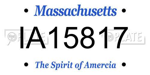 IA15817 Massachusetts License Plate
