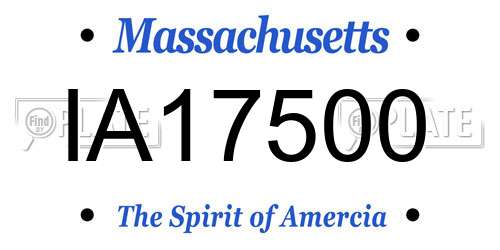 IA17500 Massachusetts License Plate