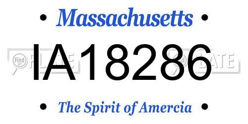 IA18286 Massachusetts License Plate