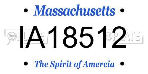 IA18512 Massachusetts License Plate