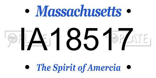 IA18517 Massachusetts License Plate