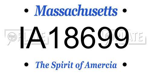 IA18699 Massachusetts License Plate