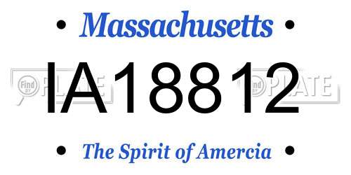 IA18812 Massachusetts License Plate