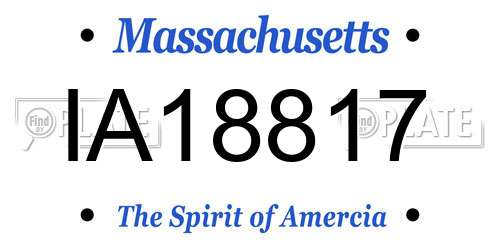 IA18817 Massachusetts License Plate