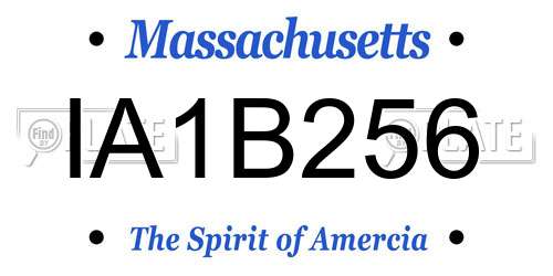 IA1B256 Massachusetts License Plate