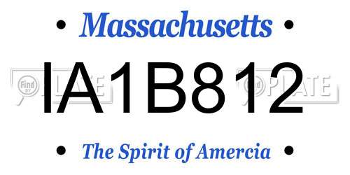 IA1B812 Massachusetts License Plate