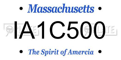 IA1C500 Massachusetts License Plate
