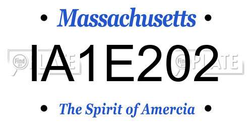 IA1E202 Massachusetts License Plate