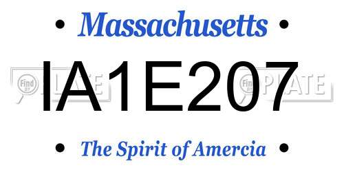 IA1E207 Massachusetts License Plate