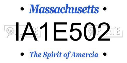 IA1E502 Massachusetts License Plate