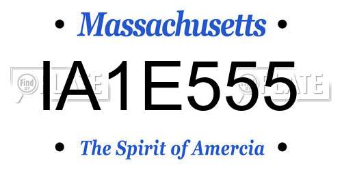 IA1E555 Massachusetts License Plate