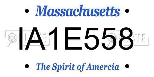 IA1E558 Massachusetts License Plate