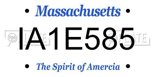 IA1E585 Massachusetts License Plate