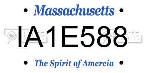 IA1E588 Massachusetts License Plate