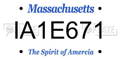 IA1E671 Massachusetts License Plate