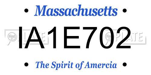 IA1E702 Massachusetts License Plate